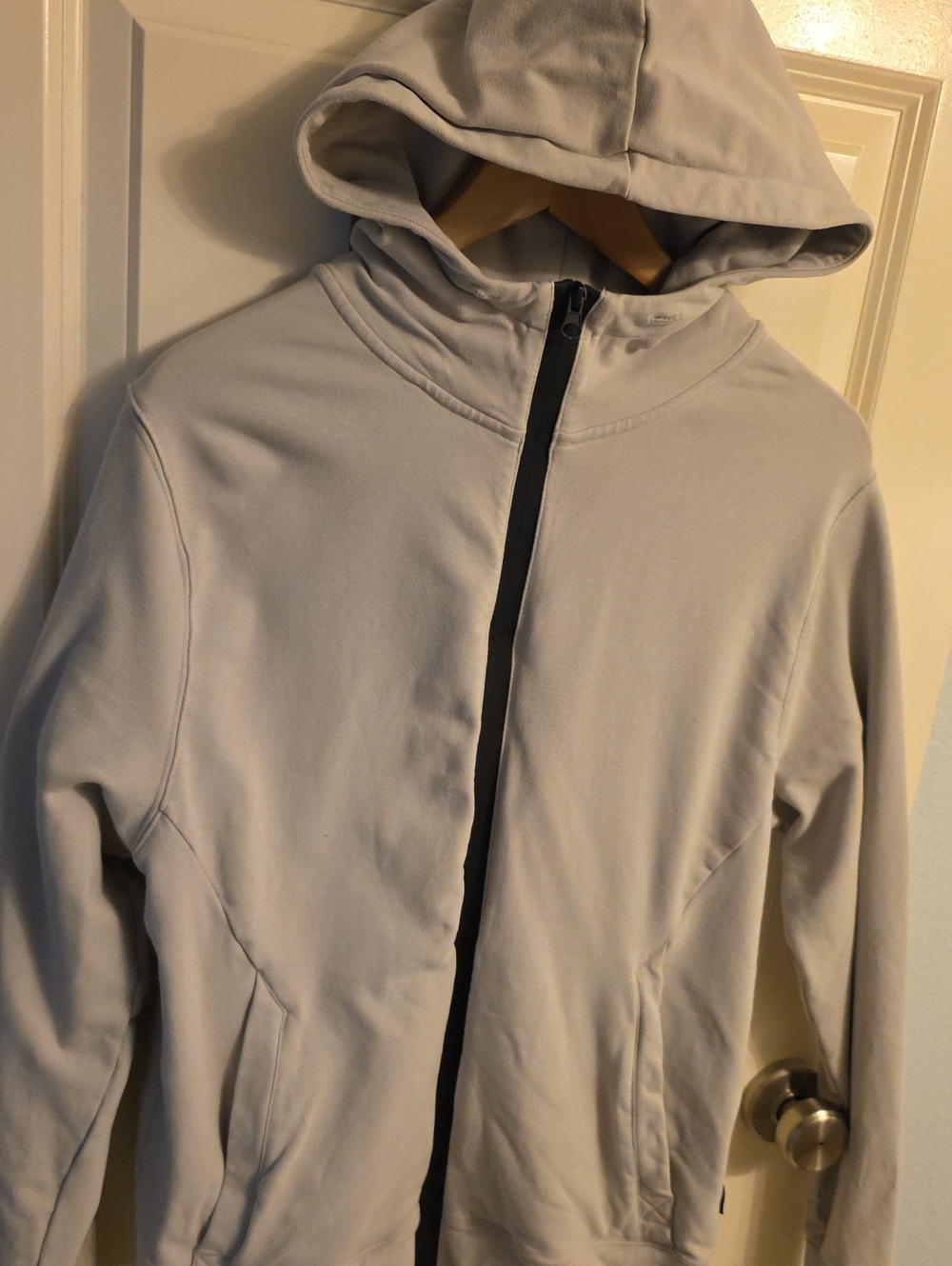 Glyder Light Gray Hooded Bomber with Black Zipper